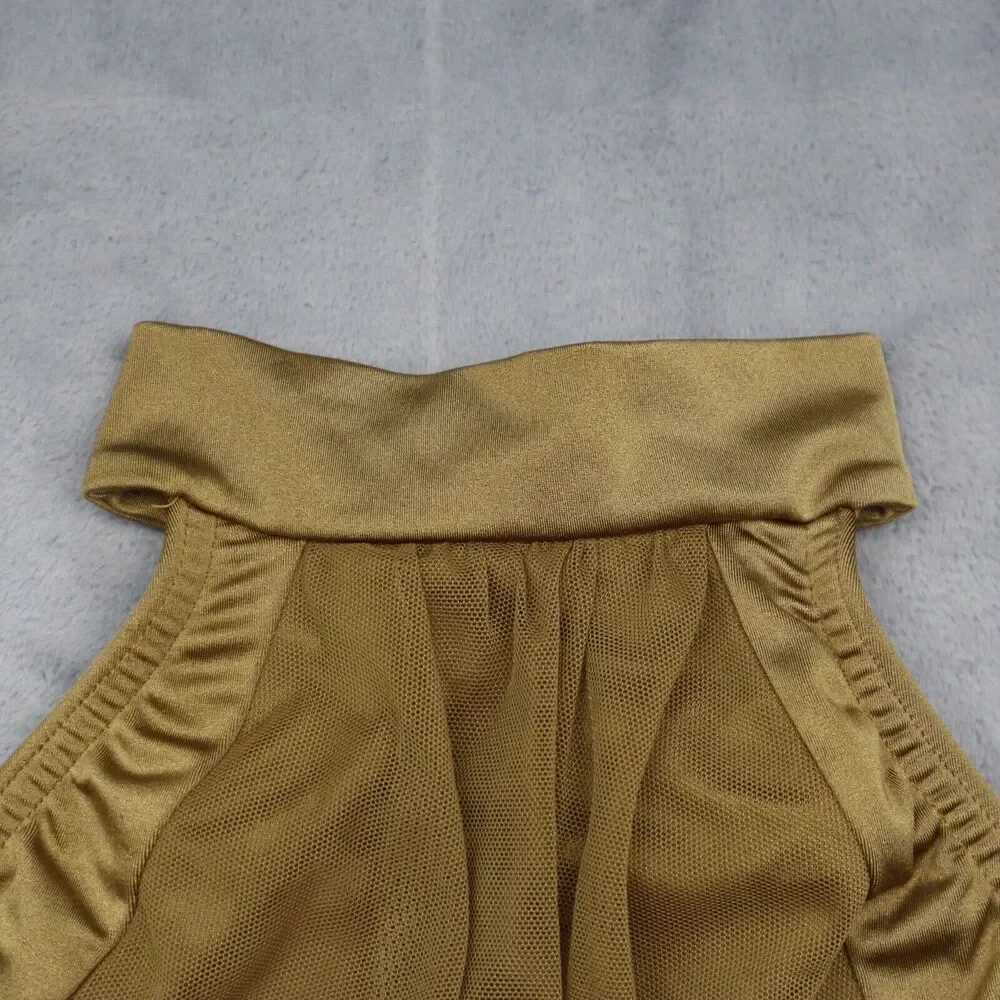 Kelle Dress Girls L Gold Sleeveless Halter Neck Open Back Strap Lyrical Costume
